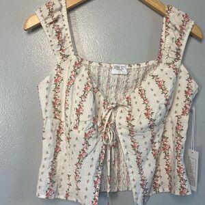 Sienna Sky Floral Blouse - Cream‎ and Pink